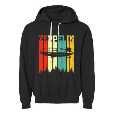 Retro Zeppelin 70s 80s Dirigible Airship Zepelin Zepplin Garment-Dyed Fleece Hoodie