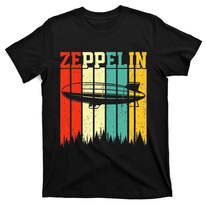 Retro Zeppelin 70s 80s Dirigible Airship Zepelin Zepplin T-Shirt