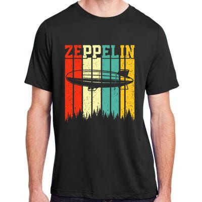 Retro Zeppelin 70s 80s Dirigible Airship Zepelin Zepplin Adult ChromaSoft Performance T-Shirt