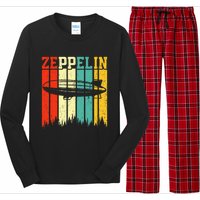 Retro Zeppelin 70s 80s Dirigible Airship Zepelin Zepplin Long Sleeve Pajama Set