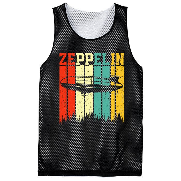 Retro Zeppelin 70s 80s Dirigible Airship Zepelin Zepplin Mesh Reversible Basketball Jersey Tank