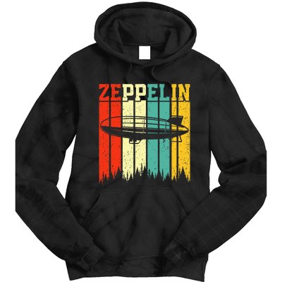 Retro Zeppelin 70s 80s Dirigible Airship Zepelin Zepplin Tie Dye Hoodie