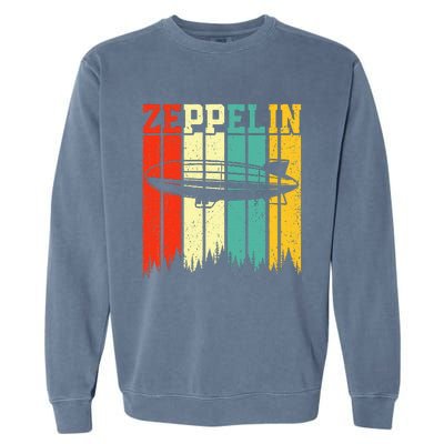 Retro Zeppelin 70s 80s Dirigible Airship Zepelin Zepplin Garment-Dyed Sweatshirt