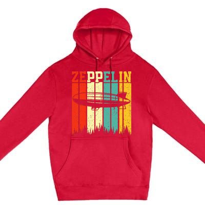 Retro Zeppelin 70s 80s Dirigible Airship Zepelin Zepplin Premium Pullover Hoodie