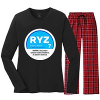 Ryz Zyn Blue Rizzberry To Rizz Packets Women's Long Sleeve Flannel Pajama Set 