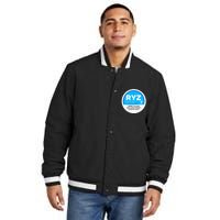 Ryz Zyn Blue Rizzberry To Rizz Packets Insulated Varsity Jacket