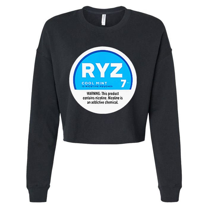 Ryz Zyn Blue Rizzberry To Rizz Packets Cropped Pullover Crew