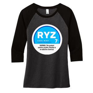 Ryz Zyn Blue Rizzberry To Rizz Packets Women's Tri-Blend 3/4-Sleeve Raglan Shirt