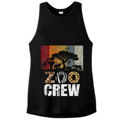 Retro Zoo Crew Safari Wildlife Family Zoo Day Trip Matching Ladies PosiCharge Tri-Blend Wicking Tank