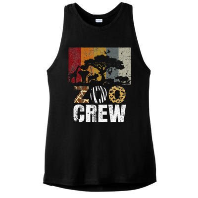 Retro Zoo Crew Safari Wildlife Family Zoo Day Trip Matching Ladies PosiCharge Tri-Blend Wicking Tank