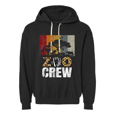 Retro Zoo Crew Safari Wildlife Family Zoo Day Trip Matching Garment-Dyed Fleece Hoodie