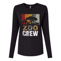 Retro Zoo Crew Safari Wildlife Family Zoo Day Trip Matching Womens Cotton Relaxed Long Sleeve T-Shirt