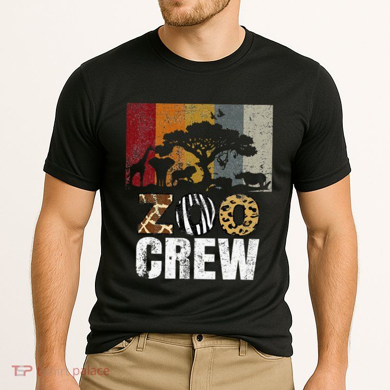 Retro Zoo Crew Safari Wildlife Family Zoo Day Trip Matching Performance Shirt