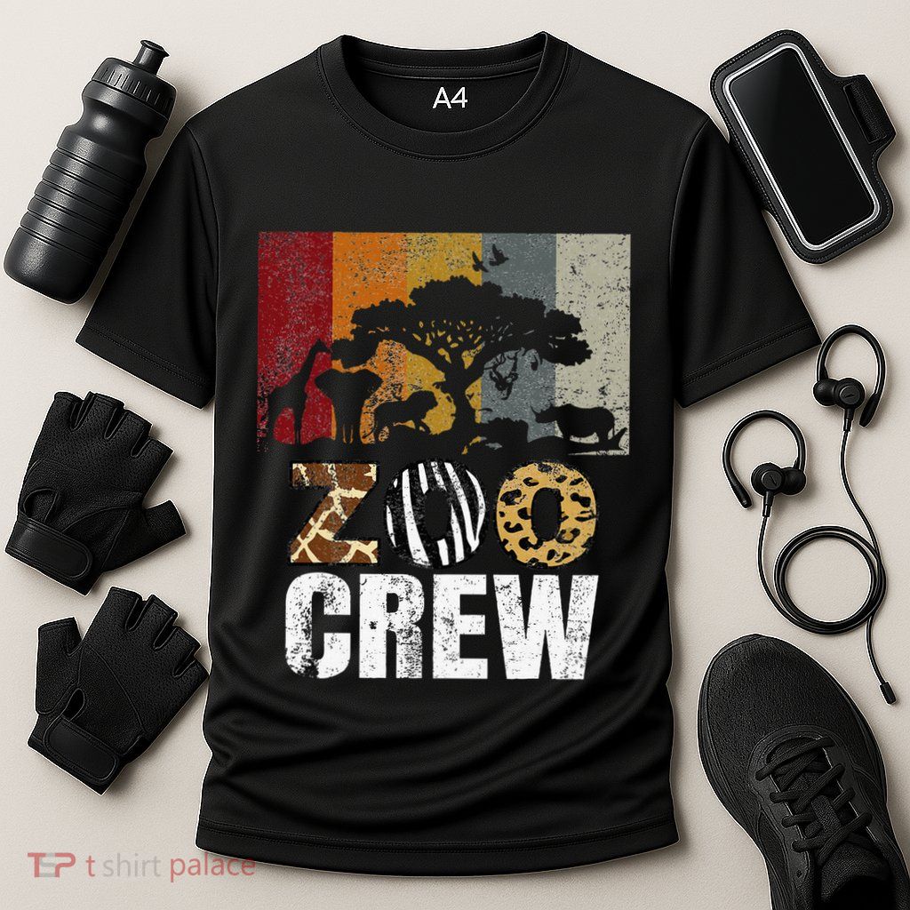 Retro Zoo Crew Safari Wildlife Family Zoo Day Trip Matching Performance Shirt