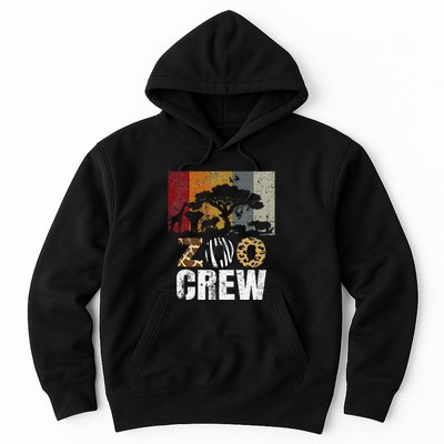 Retro Zoo Crew Safari Wildlife Family Zoo Day Trip Matching Hoodie