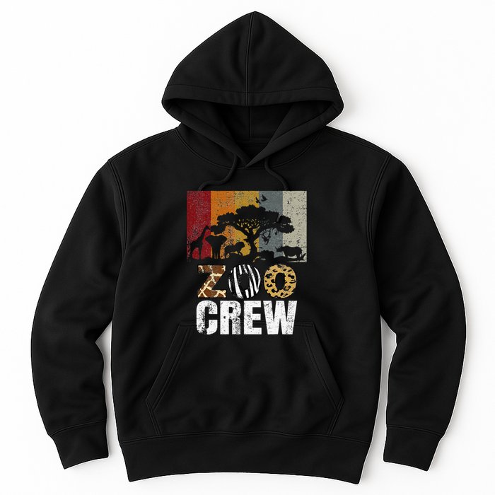 Retro Zoo Crew Safari Wildlife Family Zoo Day Trip Matching Hoodie