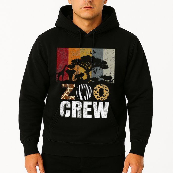 Retro Zoo Crew Safari Wildlife Family Zoo Day Trip Matching Hoodie