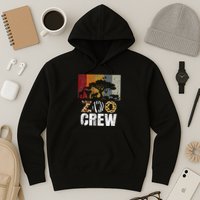 Retro Zoo Crew Safari Wildlife Family Zoo Day Trip Matching Hoodie