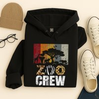 Retro Zoo Crew Safari Wildlife Family Zoo Day Trip Matching Hoodie
