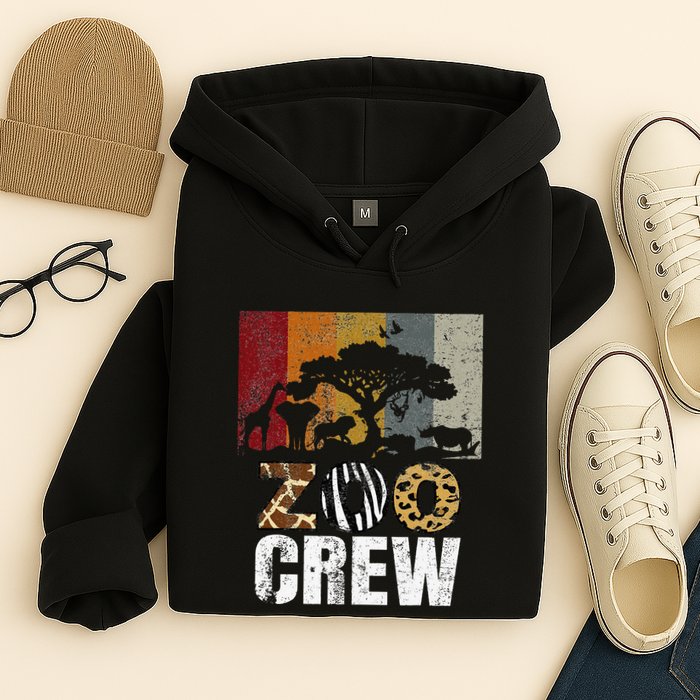 Retro Zoo Crew Safari Wildlife Family Zoo Day Trip Matching Hoodie