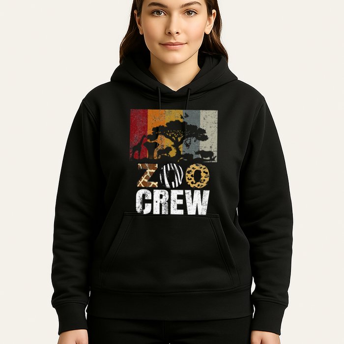 Retro Zoo Crew Safari Wildlife Family Zoo Day Trip Matching Hoodie