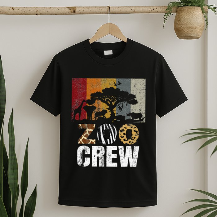 Retro Zoo Crew Safari Wildlife Family Zoo Day Trip Matching T-Shirt