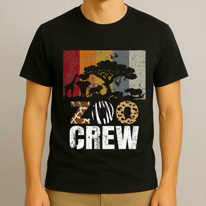 Retro Zoo Crew Safari Wildlife Family Zoo Day Trip Matching T-Shirt