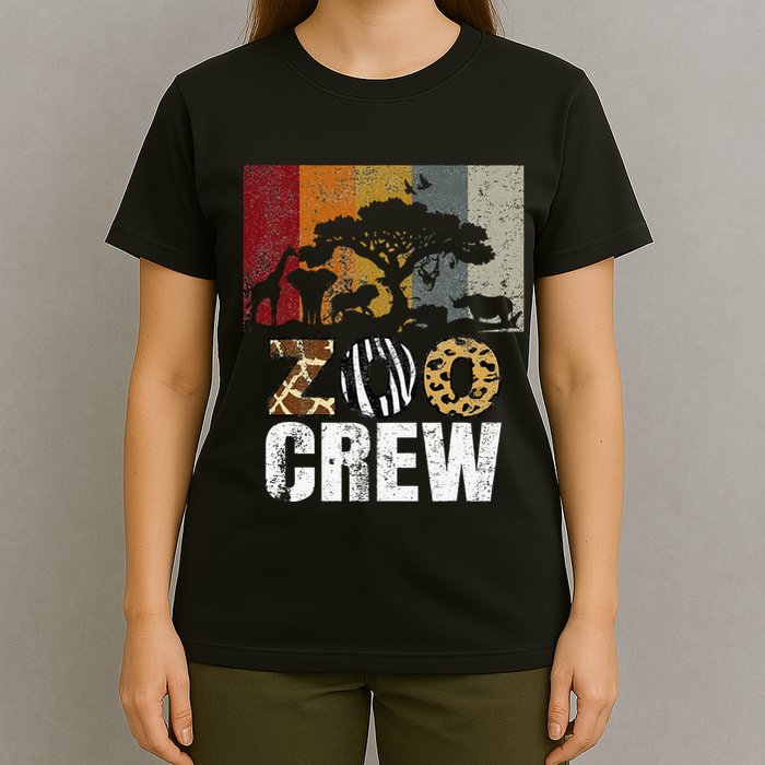 Retro Zoo Crew Safari Wildlife Family Zoo Day Trip Matching T-Shirt