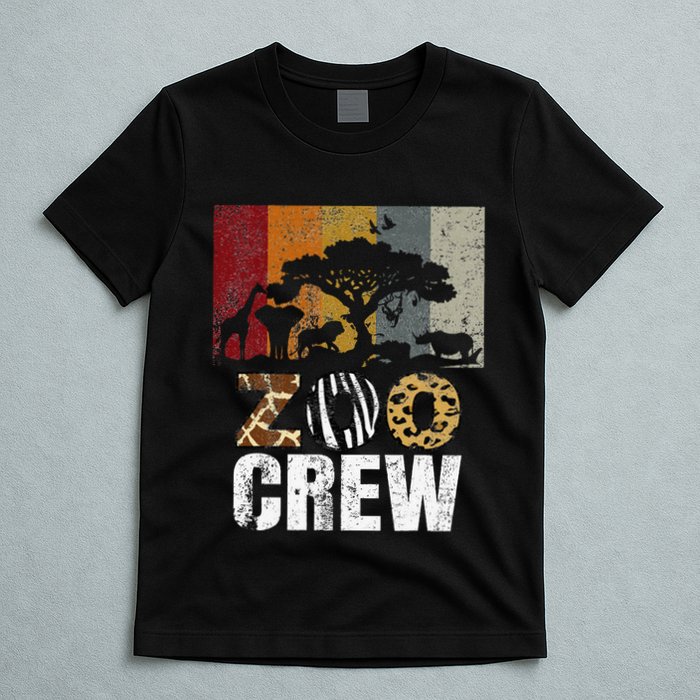 Retro Zoo Crew Safari Wildlife Family Zoo Day Trip Matching T-Shirt