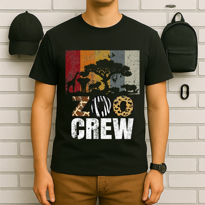 Retro Zoo Crew Safari Wildlife Family Zoo Day Trip Matching T-Shirt