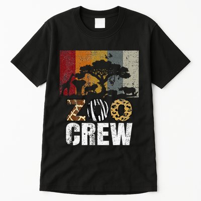 Retro Zoo Crew Safari Wildlife Family Zoo Day Trip Matching Tall T-Shirt