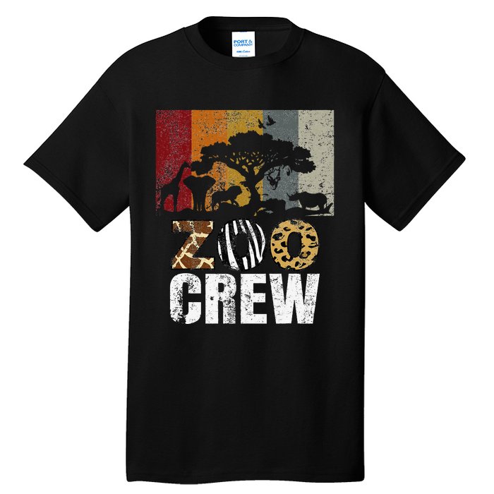 Retro Zoo Crew Safari Wildlife Family Zoo Day Trip Matching Tall T-Shirt