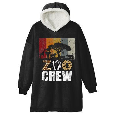 Retro Zoo Crew Safari Wildlife Family Zoo Day Trip Matching Hooded Wearable Blanket