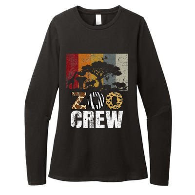 Retro Zoo Crew Safari Wildlife Family Zoo Day Trip Matching Womens CVC Long Sleeve Shirt