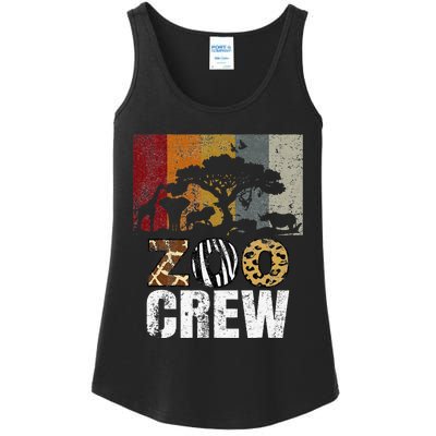 Retro Zoo Crew Safari Wildlife Family Zoo Day Trip Matching Ladies Essential Tank