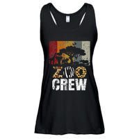 Retro Zoo Crew Safari Wildlife Family Zoo Day Trip Matching Ladies Essential Flowy Tank