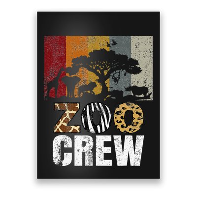 Retro Zoo Crew Safari Wildlife Family Zoo Day Trip Matching Poster