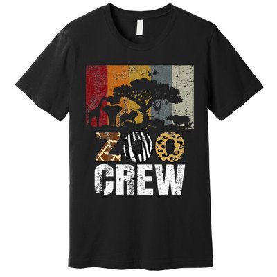 Retro Zoo Crew Safari Wildlife Family Zoo Day Trip Matching Premium T-Shirt