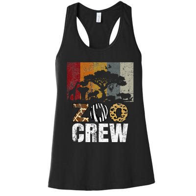 Retro Zoo Crew Safari Wildlife Family Zoo Day Trip Matching Women's Racerback Tank