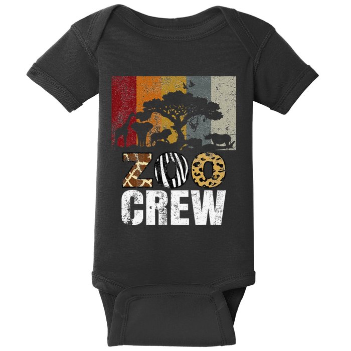 Retro Zoo Crew Safari Wildlife Family Zoo Day Trip Matching Baby Bodysuit