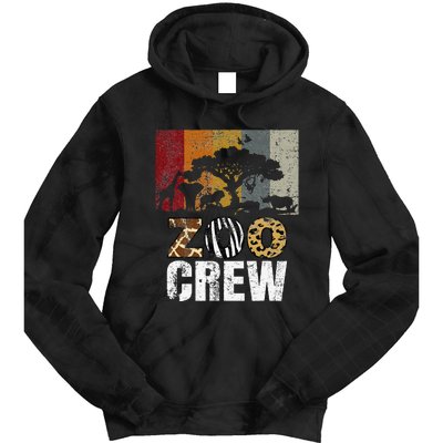 Retro Zoo Crew Safari Wildlife Family Zoo Day Trip Matching Tie Dye Hoodie