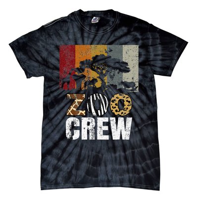 Retro Zoo Crew Safari Wildlife Family Zoo Day Trip Matching Tie-Dye T-Shirt