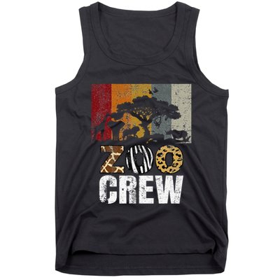 Retro Zoo Crew Safari Wildlife Family Zoo Day Trip Matching Tank Top