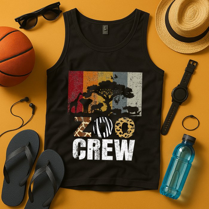 Retro Zoo Crew Safari Wildlife Family Zoo Day Trip Matching Tank Top