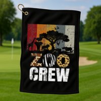 Retro Zoo Crew Safari Wildlife Family Zoo Day Trip Matching Golf Towel