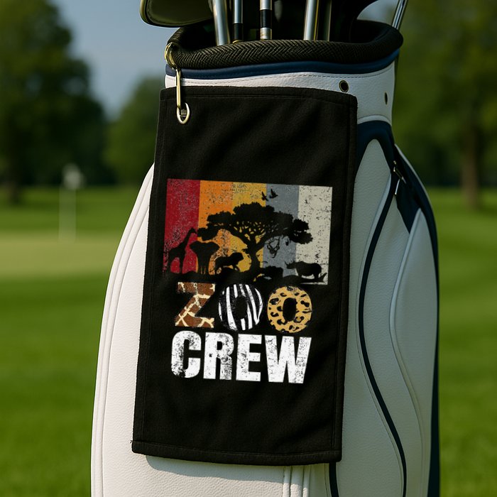 Retro Zoo Crew Safari Wildlife Family Zoo Day Trip Matching Golf Towel