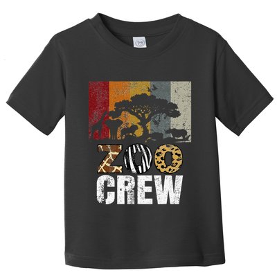 Retro Zoo Crew Safari Wildlife Family Zoo Day Trip Matching Toddler T-Shirt