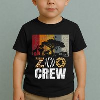 Retro Zoo Crew Safari Wildlife Family Zoo Day Trip Matching Toddler T-Shirt