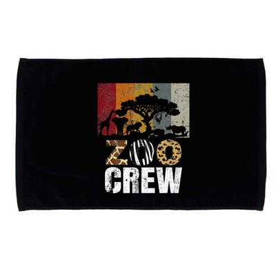 Retro Zoo Crew Safari Wildlife Family Zoo Day Trip Matching Microfiber Hand Towel