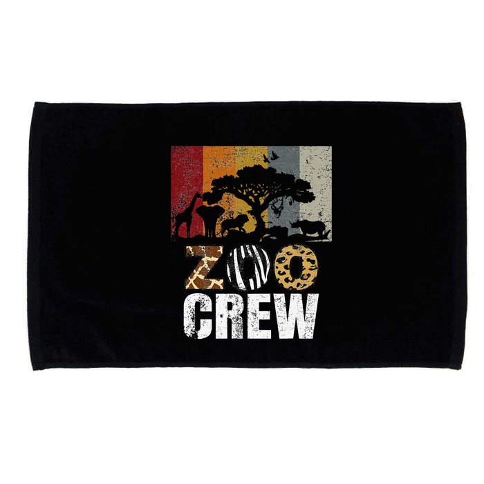 Retro Zoo Crew Safari Wildlife Family Zoo Day Trip Matching Microfiber Hand Towel
